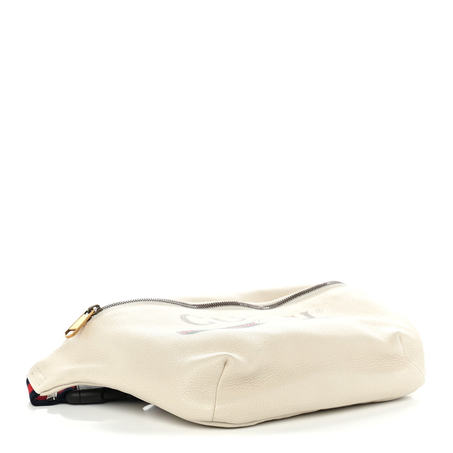Grained Calfskin Logo Belt Bag White