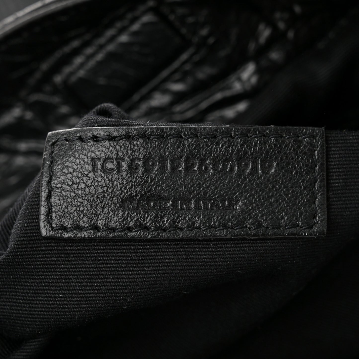 Calfskin Crocodile Embossed Monogram Medium Niki Shopping Bag Black