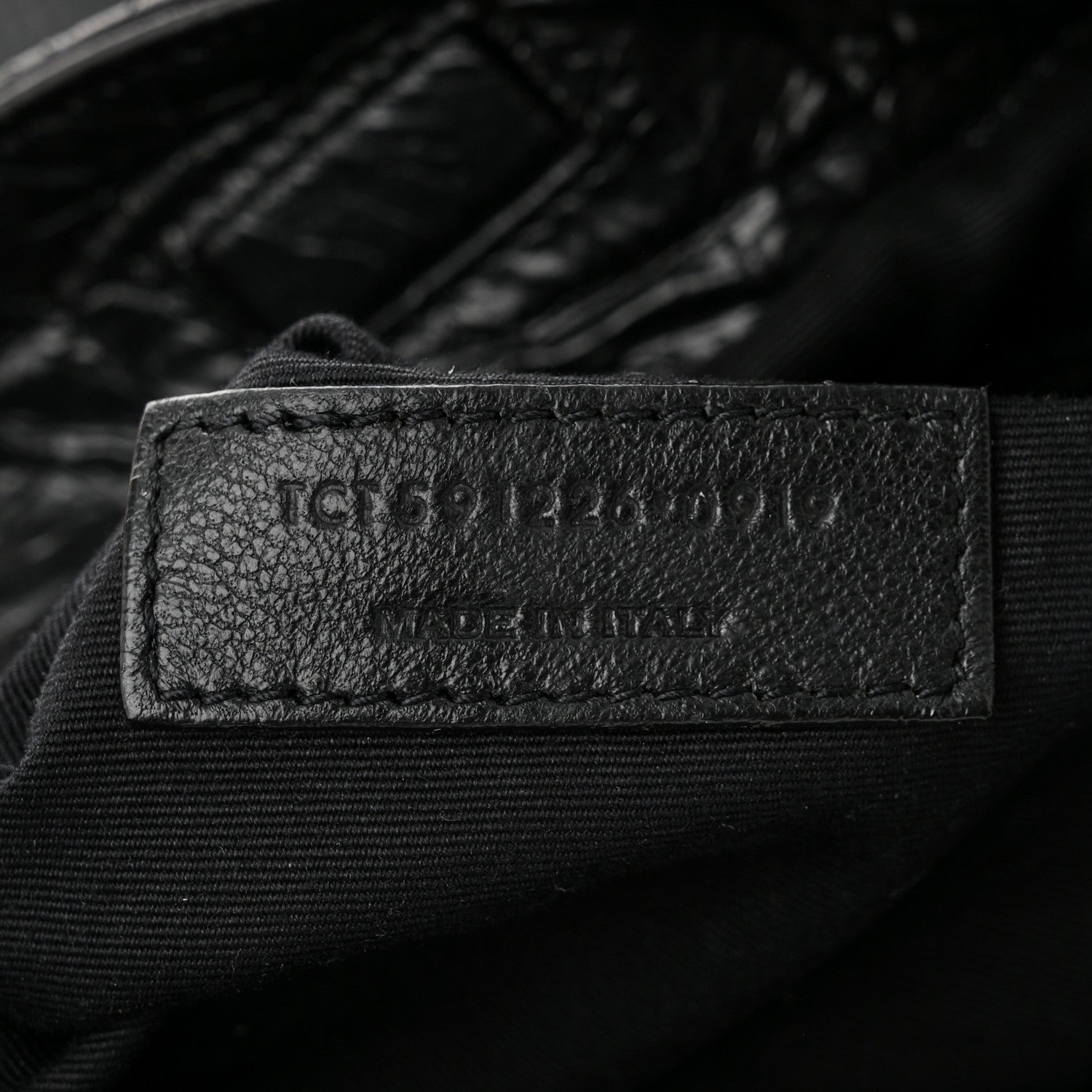 Saint Laurent Calfskin Crocodile Embossed Monogram Medium Niki Shopping Bag Black 6 of 9