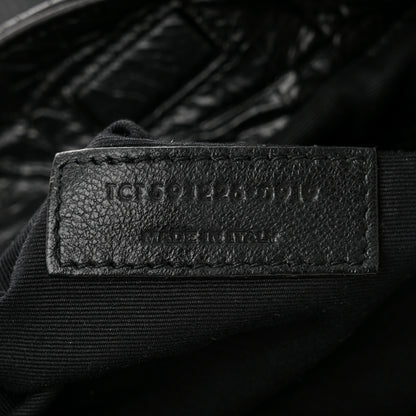 Saint Laurent Calfskin Crocodile Embossed Monogram Medium Niki Shopping Bag Black 6 of 9