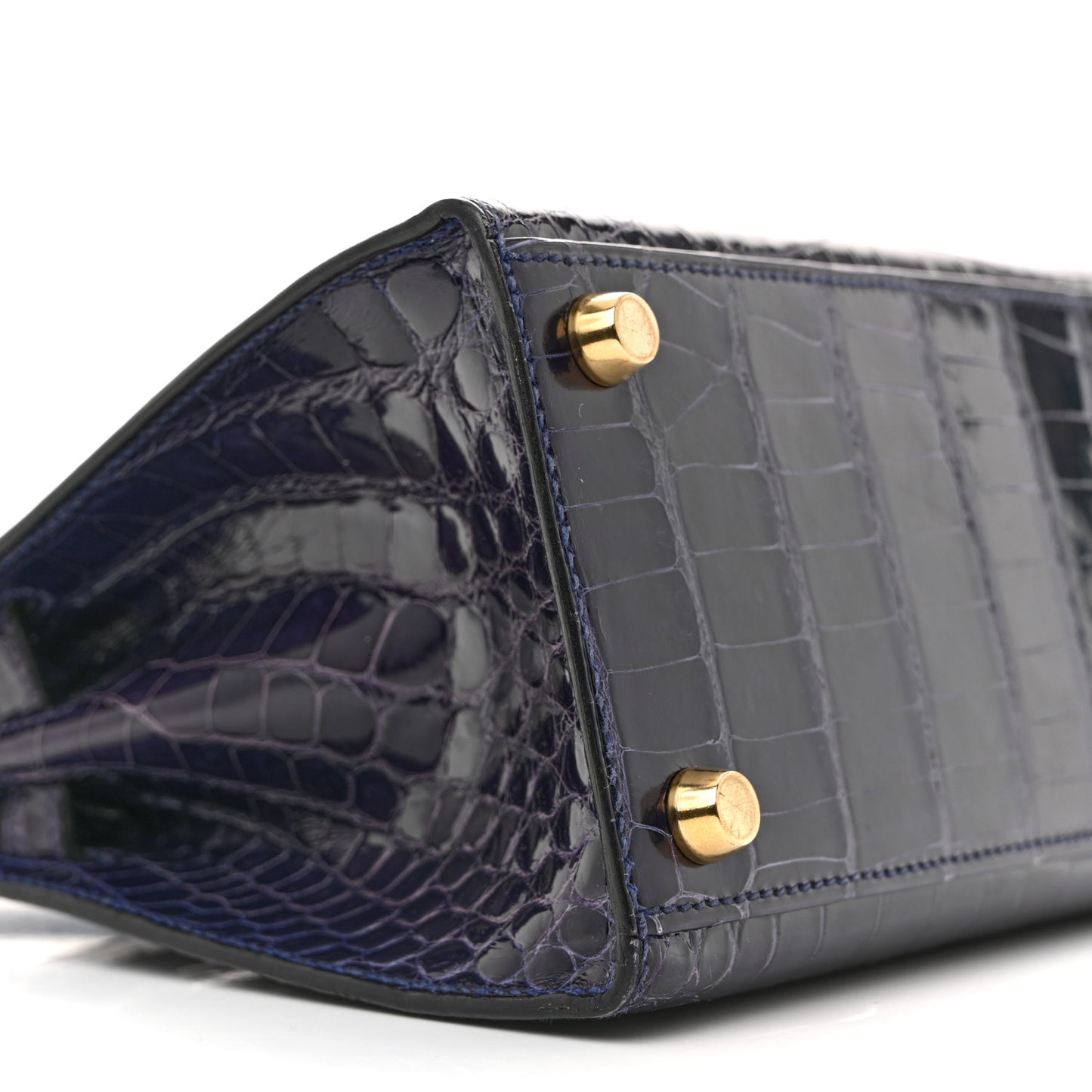 Shiny Alligator Mini Kelly Sellier 20 Amethyste