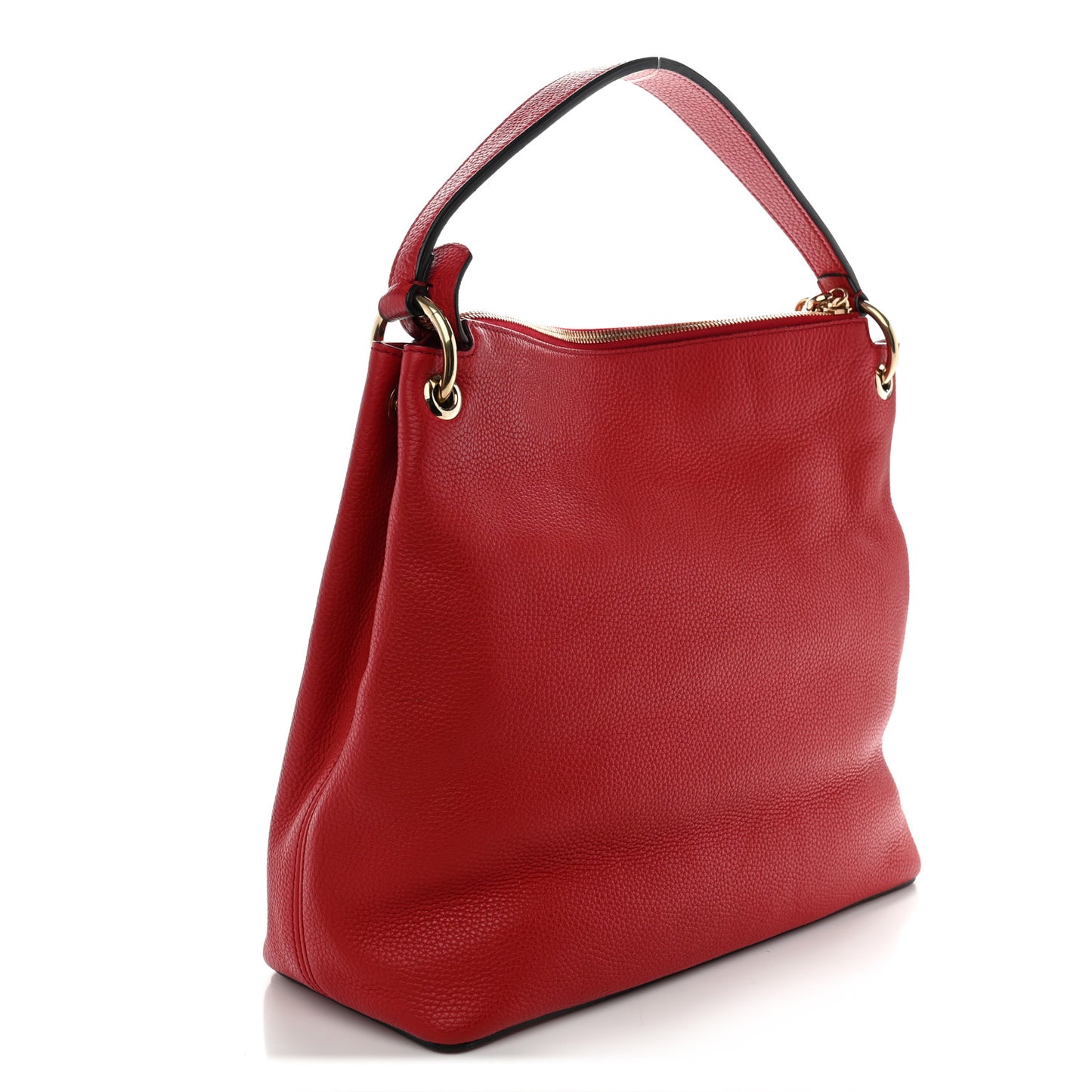 Pebbled Calfskin Large Soho Hobo Tabasco Red