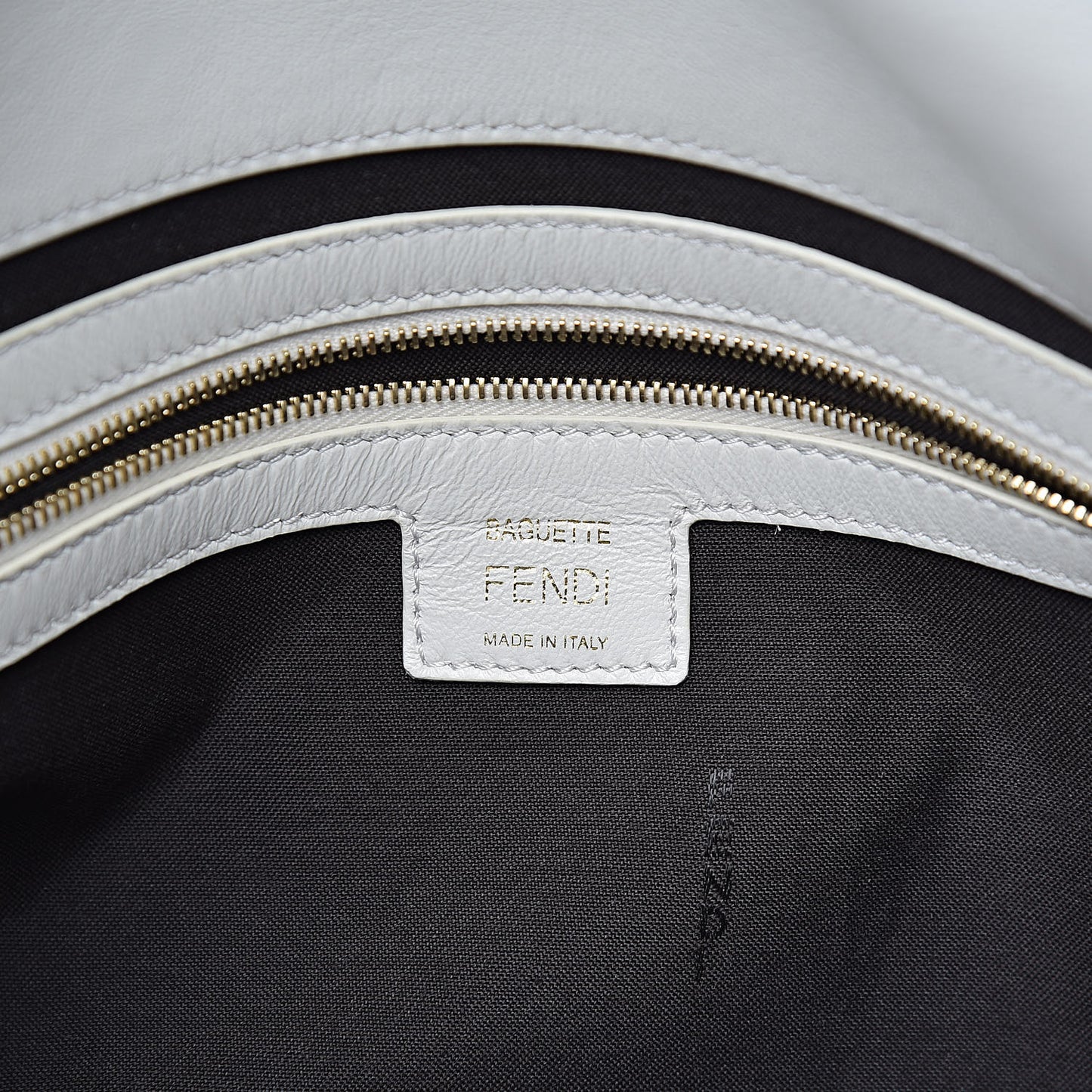 Nappa FF 1974 Embossed Large Baguette White