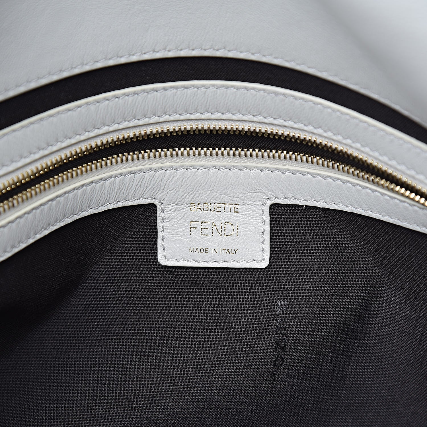 Fendi Nappa FF 1974 Embossed Large Baguette White 6 of 10