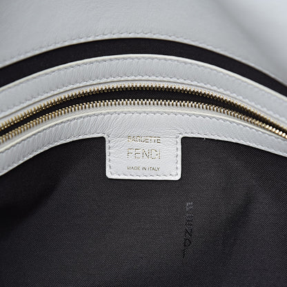 Fendi Nappa FF 1974 Embossed Large Baguette White 6 of 10