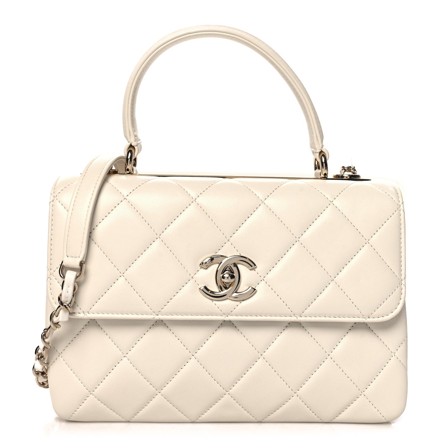 Chanel Lambskin Quilted Small Trendy CC Dual Handle Flap Bag White 1 of 11