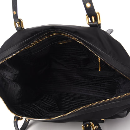 Prada Saffiano Tessuto Nylon Shopping Tote Black 5 of 10