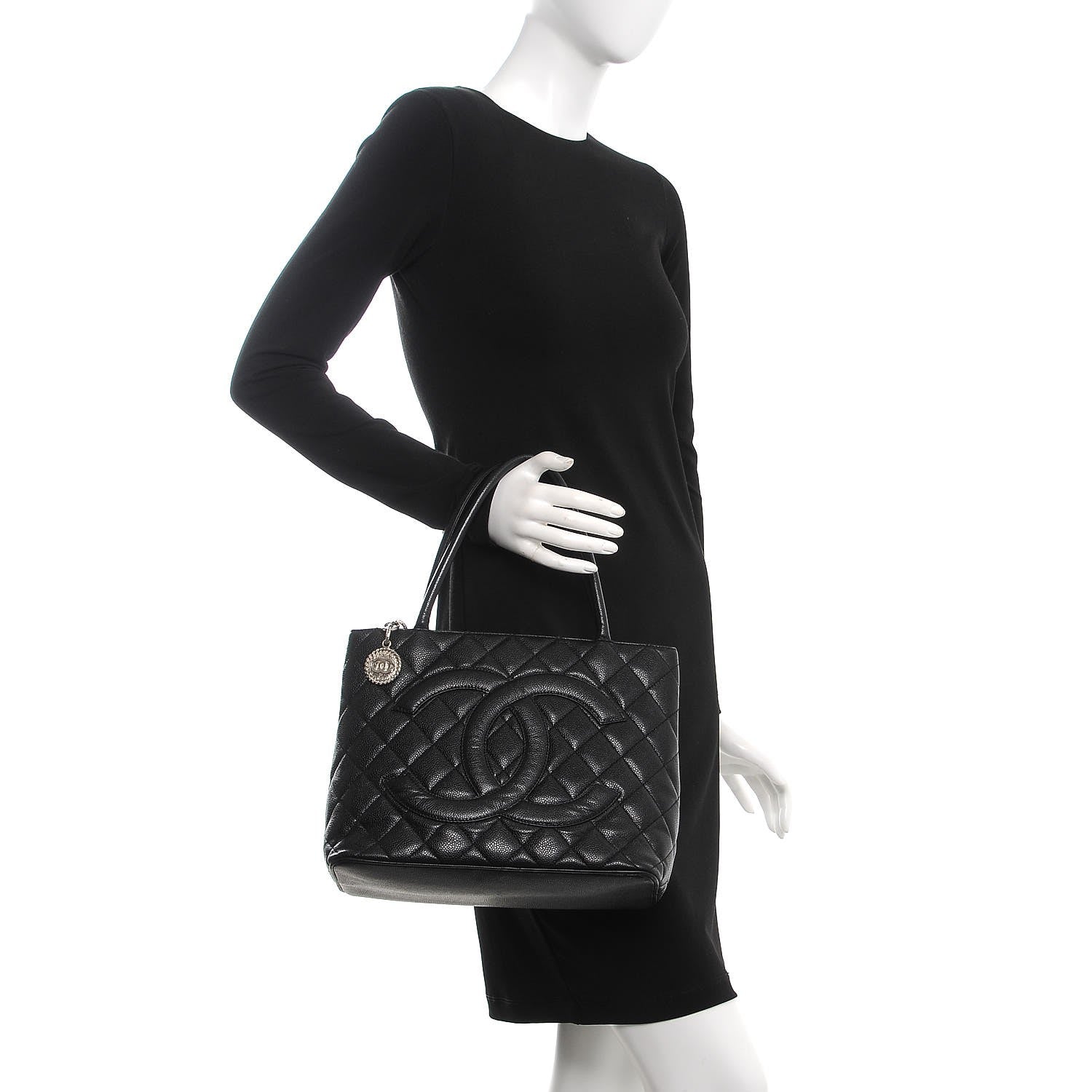 Chanel Caviar Quilted Medallion Tote Black 2 of 17