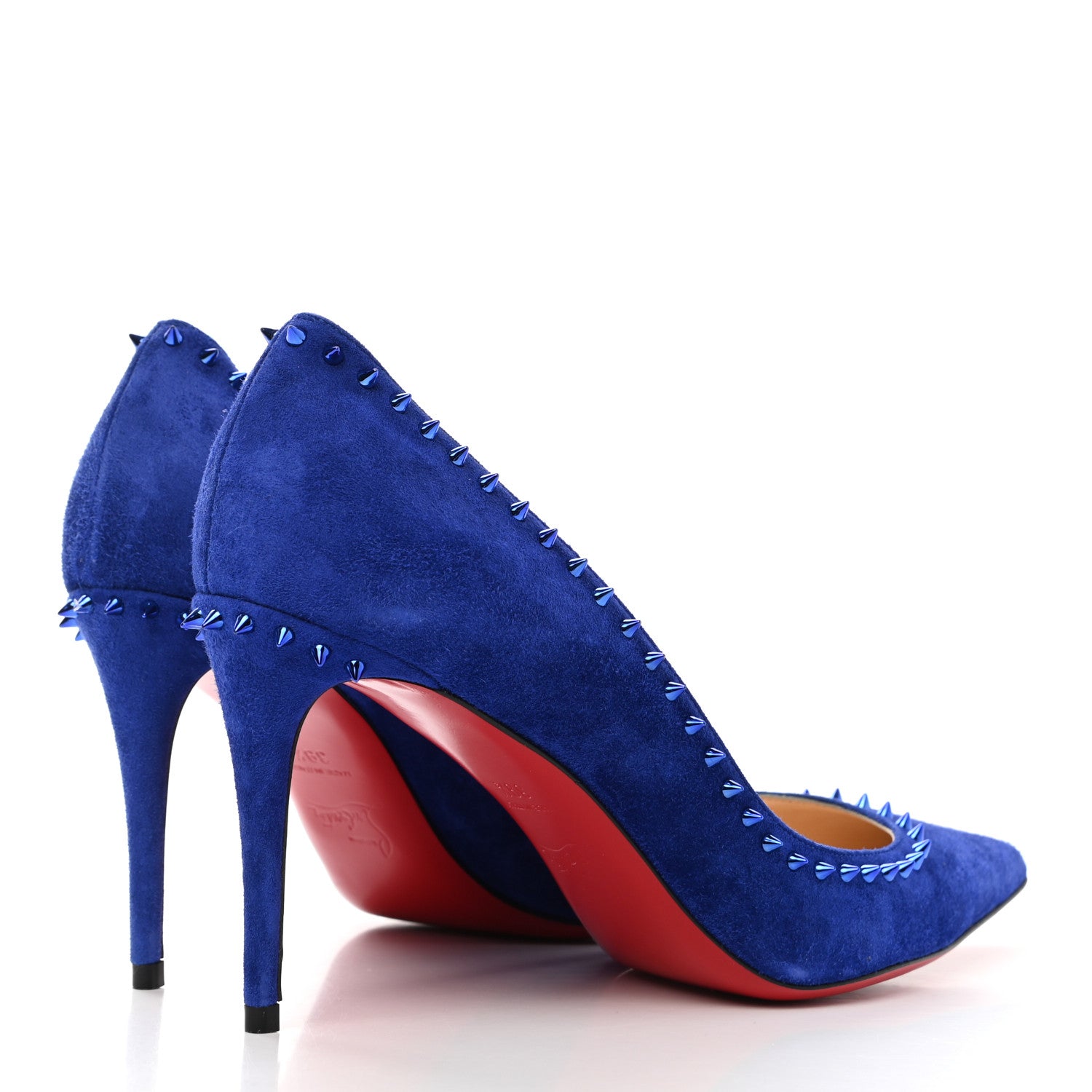 Christian Louboutin Veau Velours Anjalina 85 Pumps 39.5 Azulejo 4 of 8
