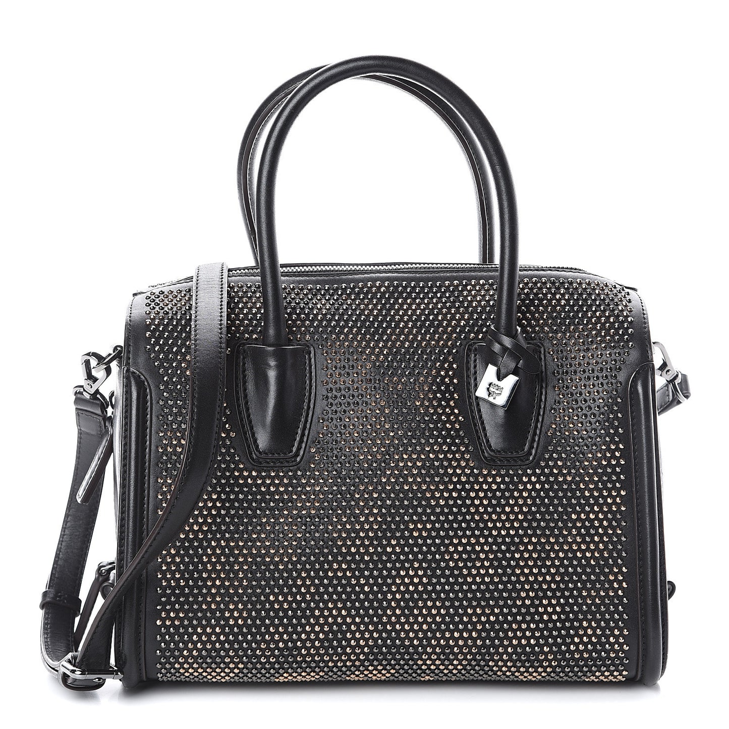 Calfskin Balam Spitze Boston Bag Black