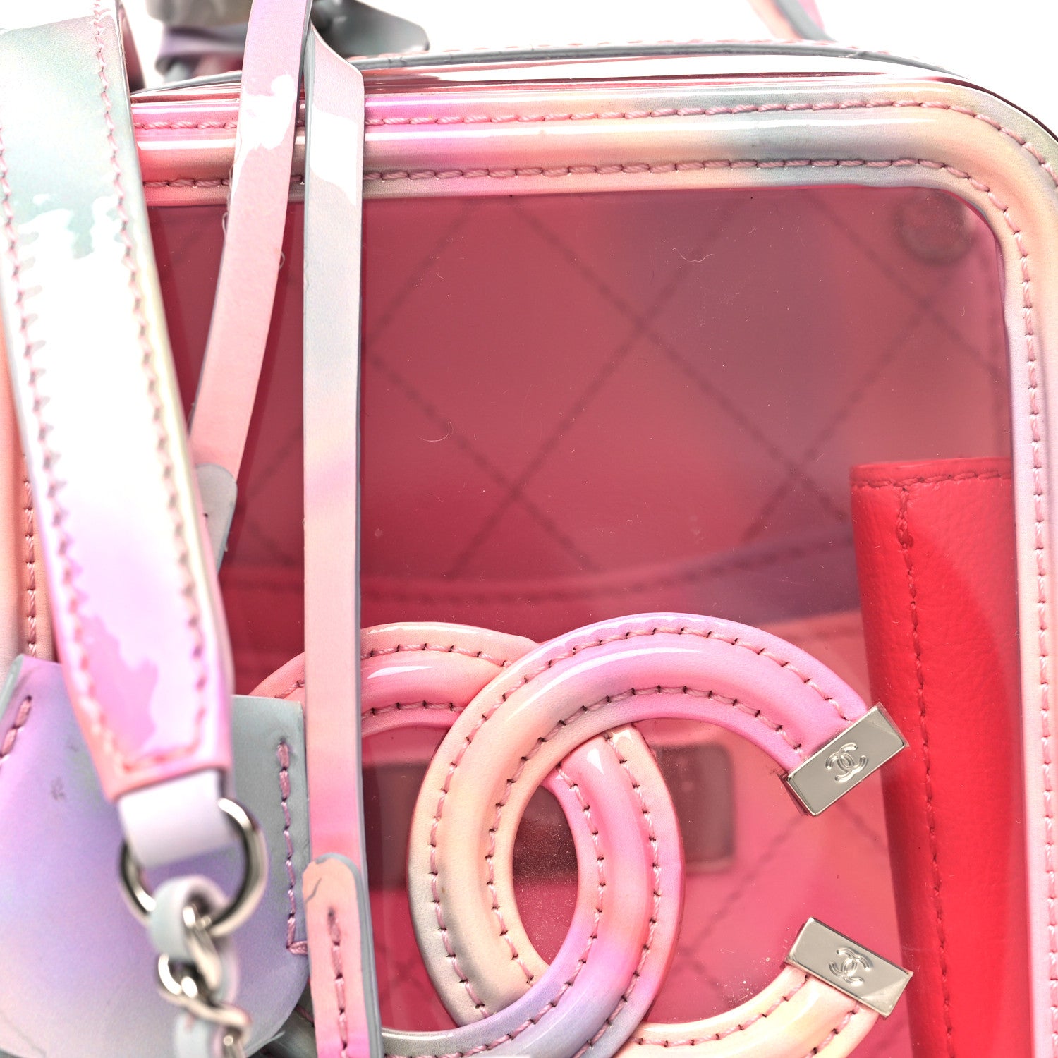Chanel PVC Patent Calfskin Patent Lambskin Vertical Vanity Case Pink 8 of 12
