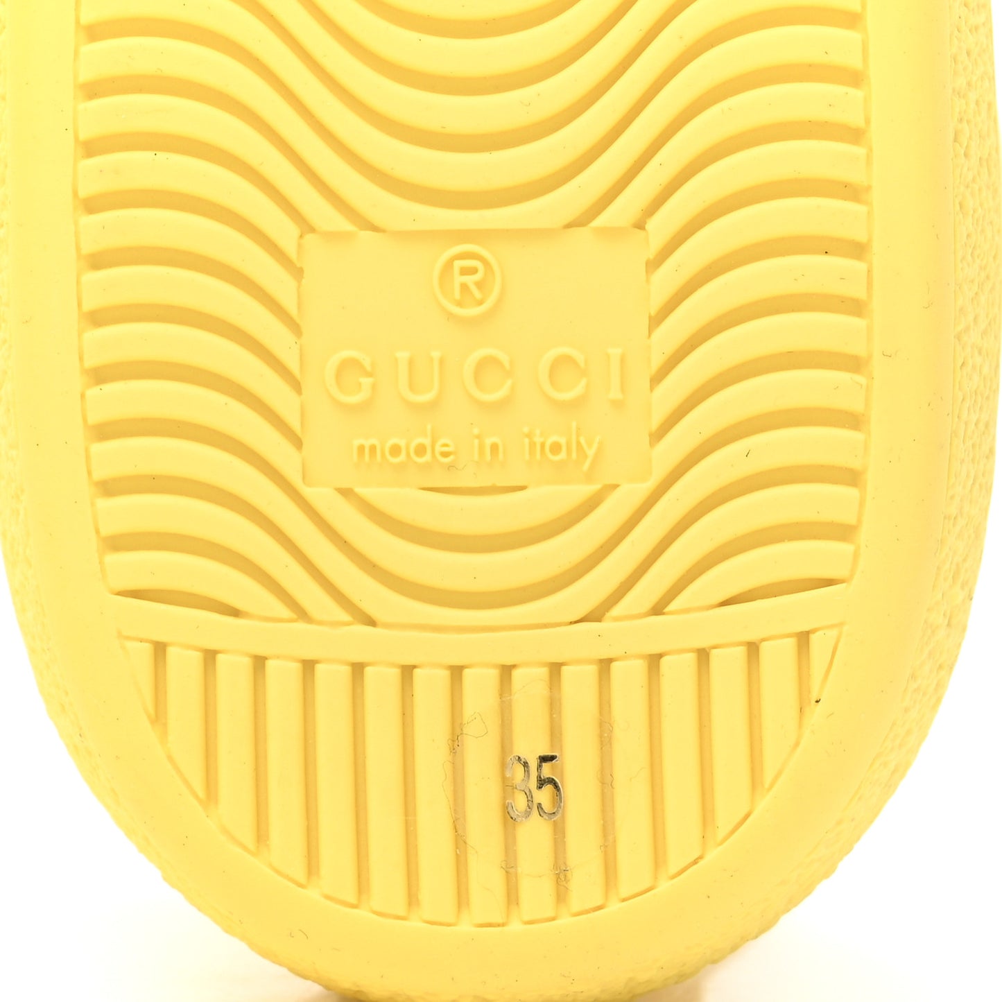 Calfskin Interlocking G Perforated Womens Ace Sneakers 35 Banana Straw Yellow