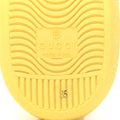 Gucci Calfskin Interlocking G Perforated Womens Ace Sneakers 35 Banana Straw Yellow 7 of 9