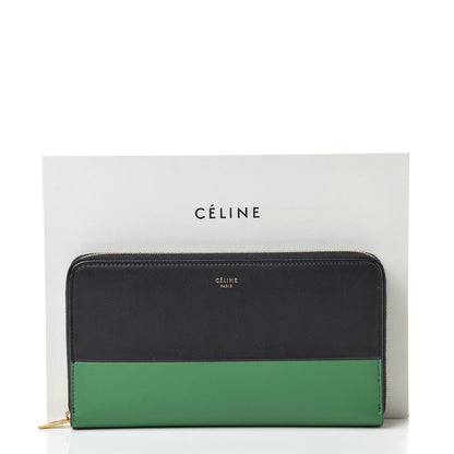 Celine Lambskin Large Zip Around Multifunction Wallet Grass Navy 11 of 11