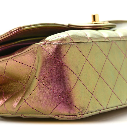 Chanel Iridescent Lambskin Quilted Medium Double Flap Purple 9 of 14