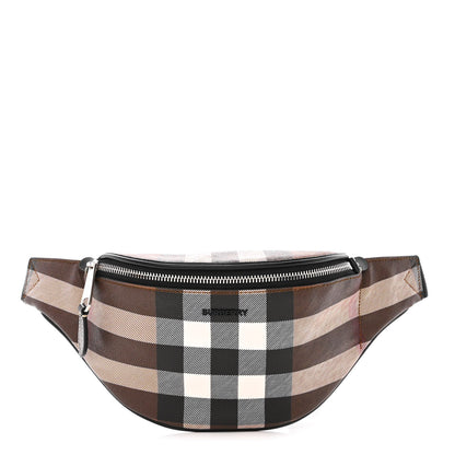 Burberry E-canvas Check Bum Bag Dark Birch Brown 1 of 11