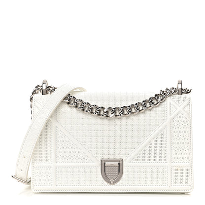 Christian Dior Patent Micro-Cannage Small Diorama Flap Bag White 1 of 18