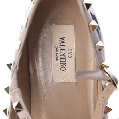 Valentino Garavani Patent Rockstud Cage Ballerina Flats 39 Indigo Poudre 6 of 7