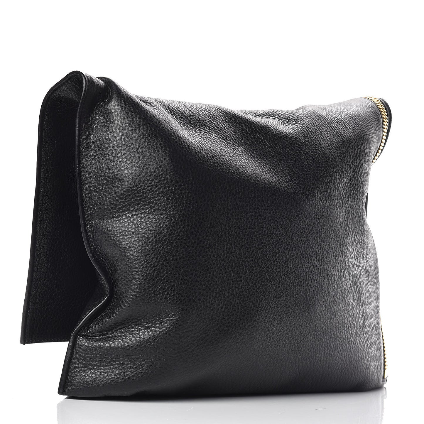 Grained Calfskin Large Alix Padlock Zip Shoulder Bag Black
