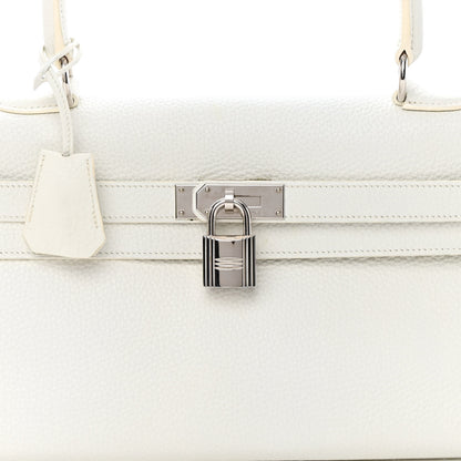 Hermes Taurillon Clemence Shoulder Kelly 40 White 7 of 14