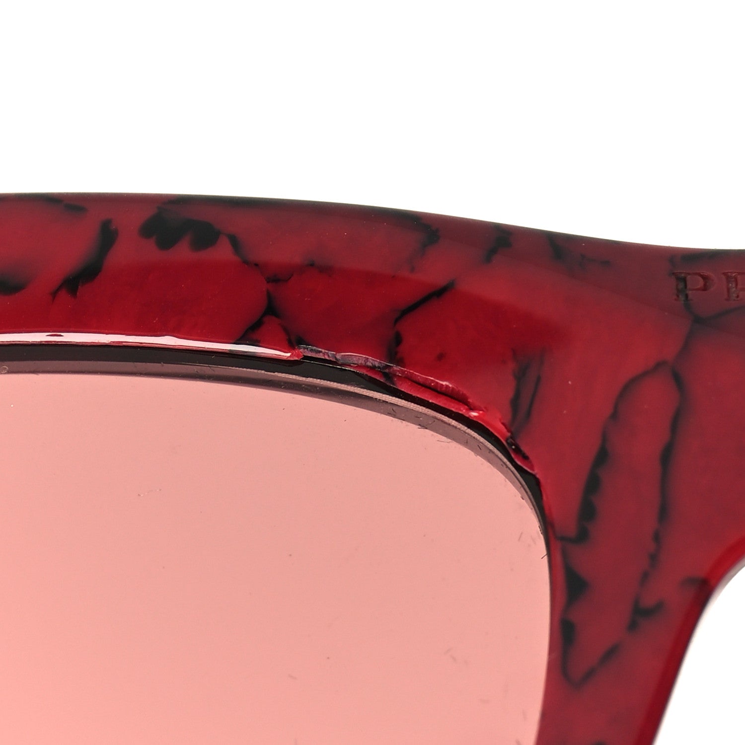 Prada Acetate Symbole Sunglasses SPR 13Z Red Marble 7 of 8