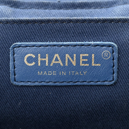 Chanel Denim Quilted Denim Trip Vanity Cosmetic Case Blue 6 of 11