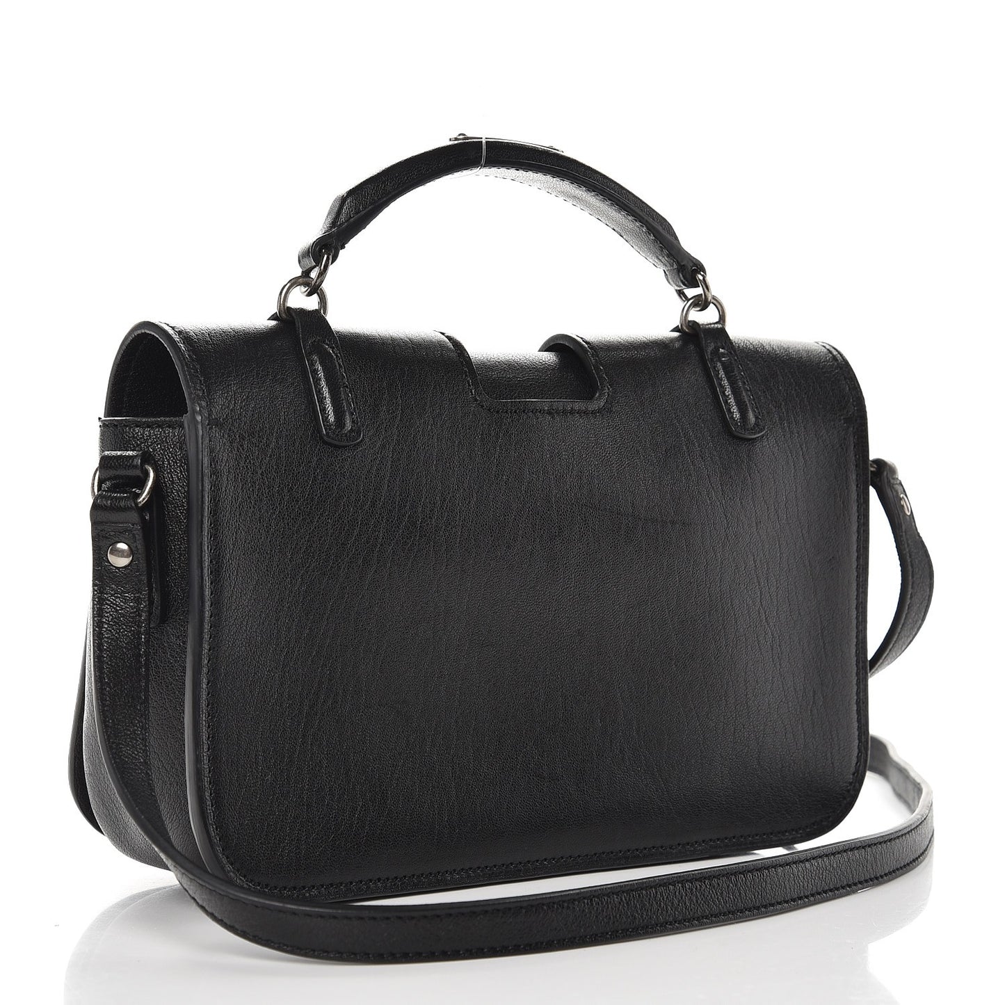 Lambskin Medium Charlotte Messenger Bag Black