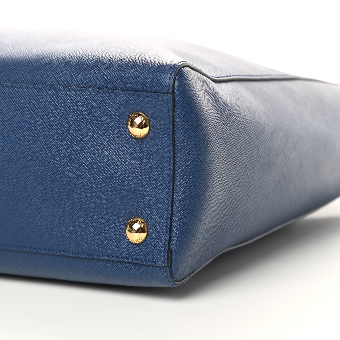 Saffiano Lux Double Handle Shopping Tote Bluette