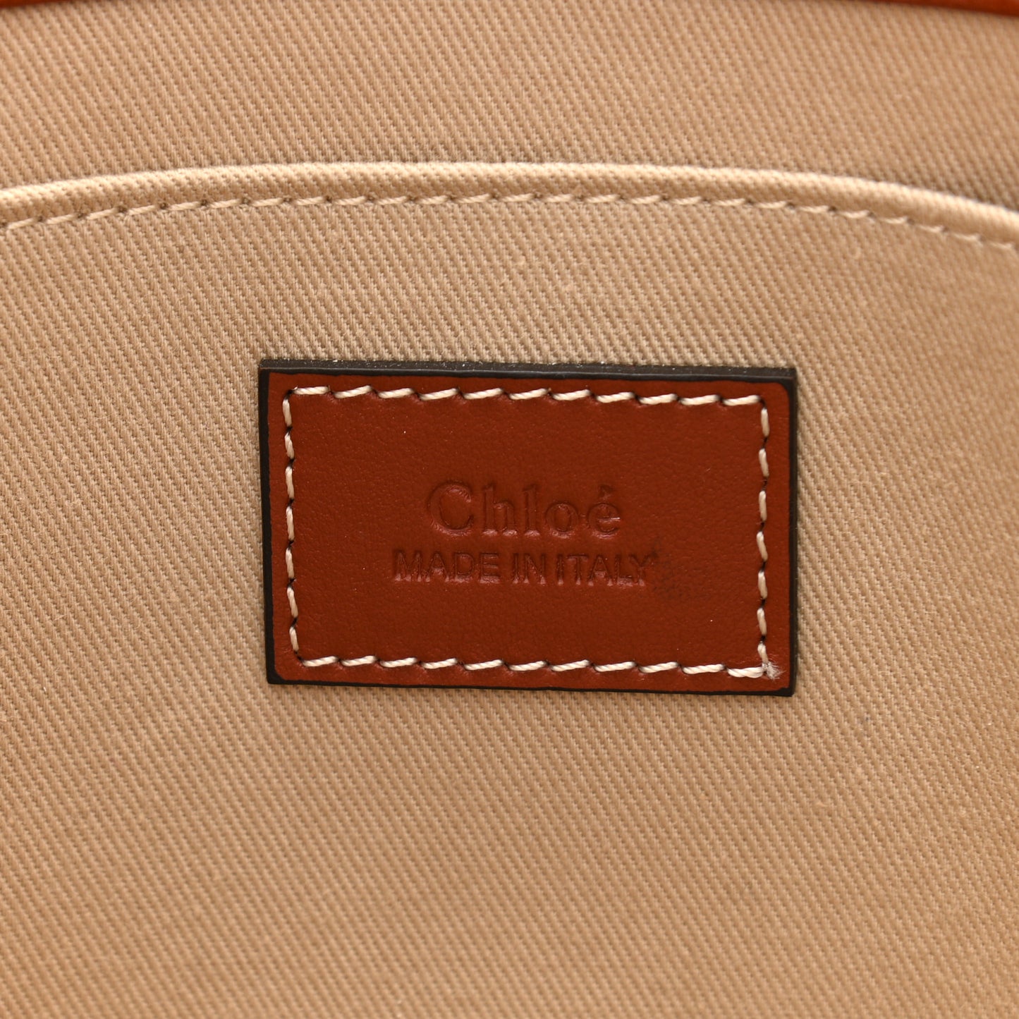 Calfskin Medium Woody Ribbon Tote Sepia Brown