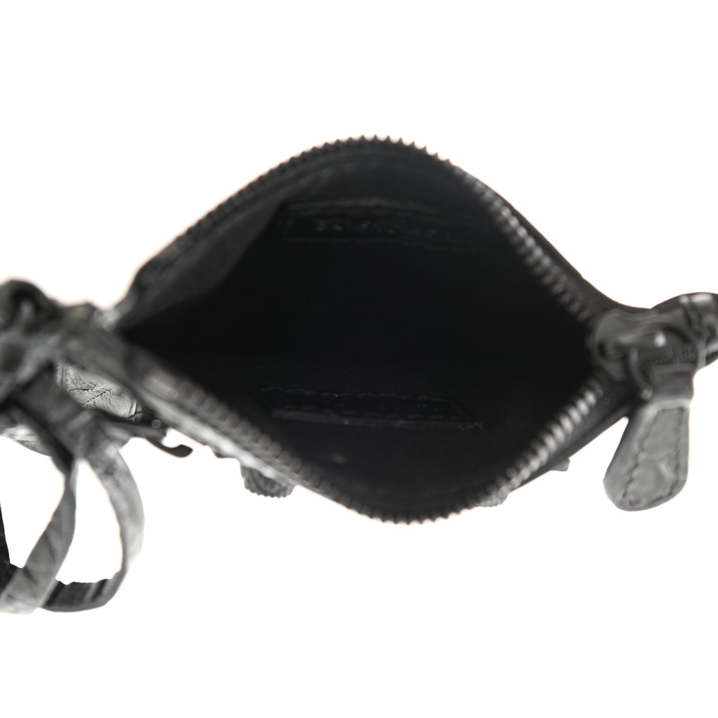 Calfskin Crocodile Embossed Le Cagole Pouch Black