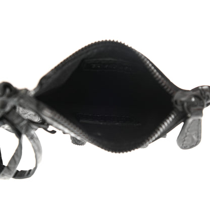 Balenciaga Calfskin Crocodile Embossed Le Cagole Pouch Black 5 of 7