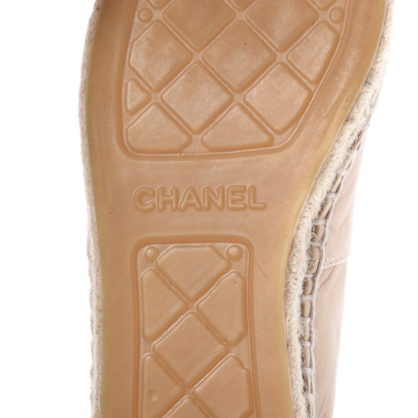Lambskin CC Espadrilles 36 Beige Black
