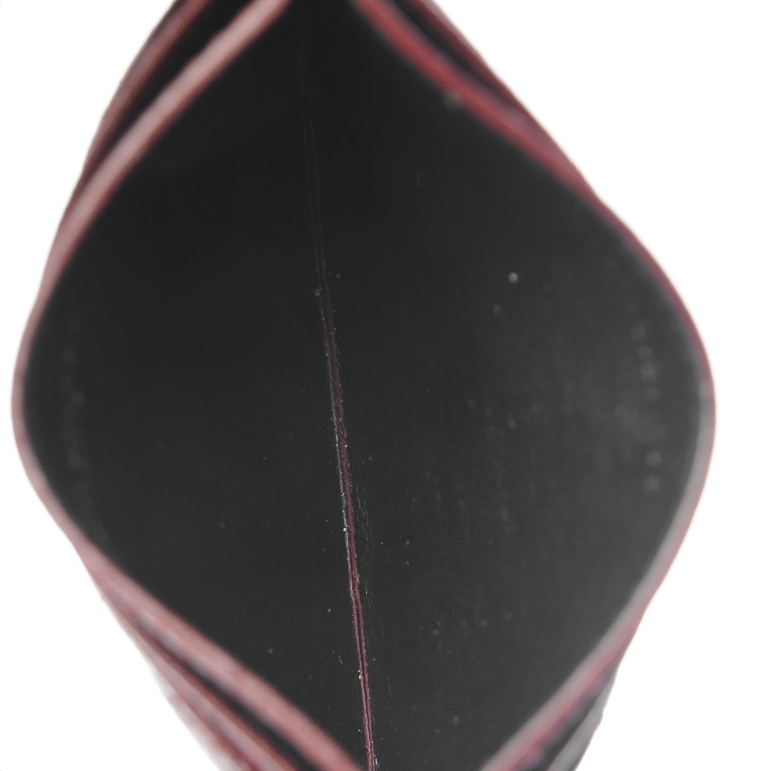 Saint Laurent Grain De Poudre Matelasse Chevron Monogram Credit Card Case Palissandre 5 of 13