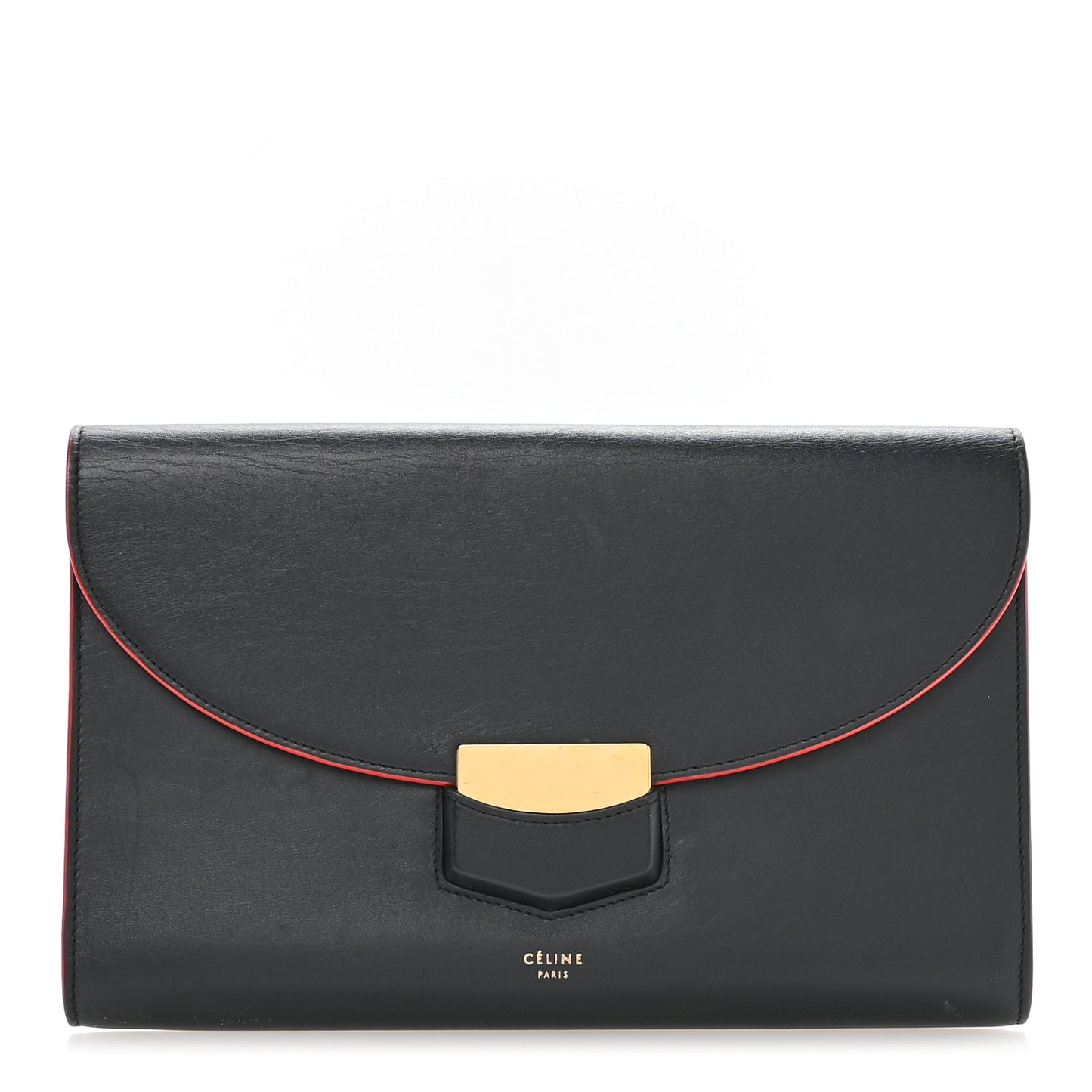 Smooth Calfskin Trotteur Clutch Navy Blue Red