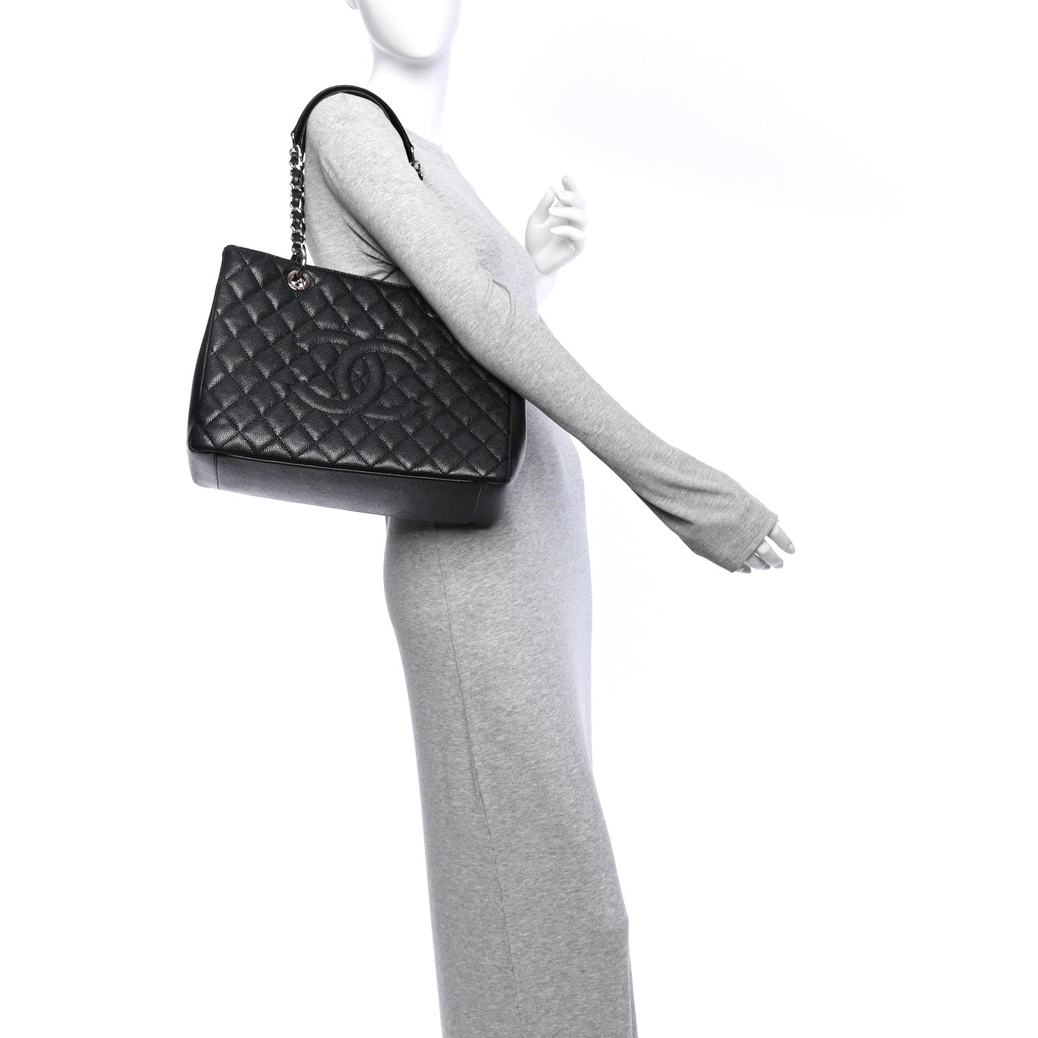 Chanel Caviar Quilted Grand Shopping Tote GST Black 2 of 11