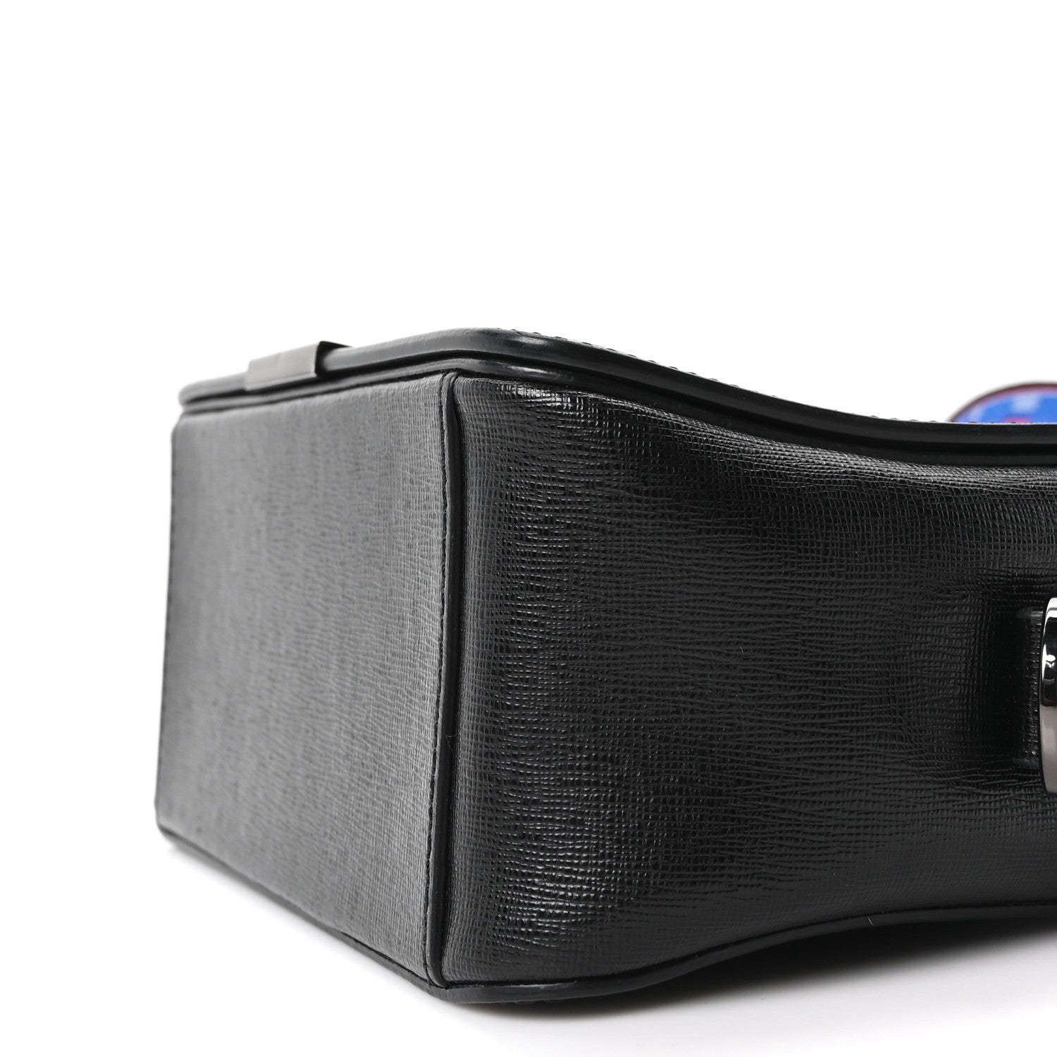 Off-White Saffiano Striped Mini Diag Binder Clip Bag Black White Indus 9 of 9