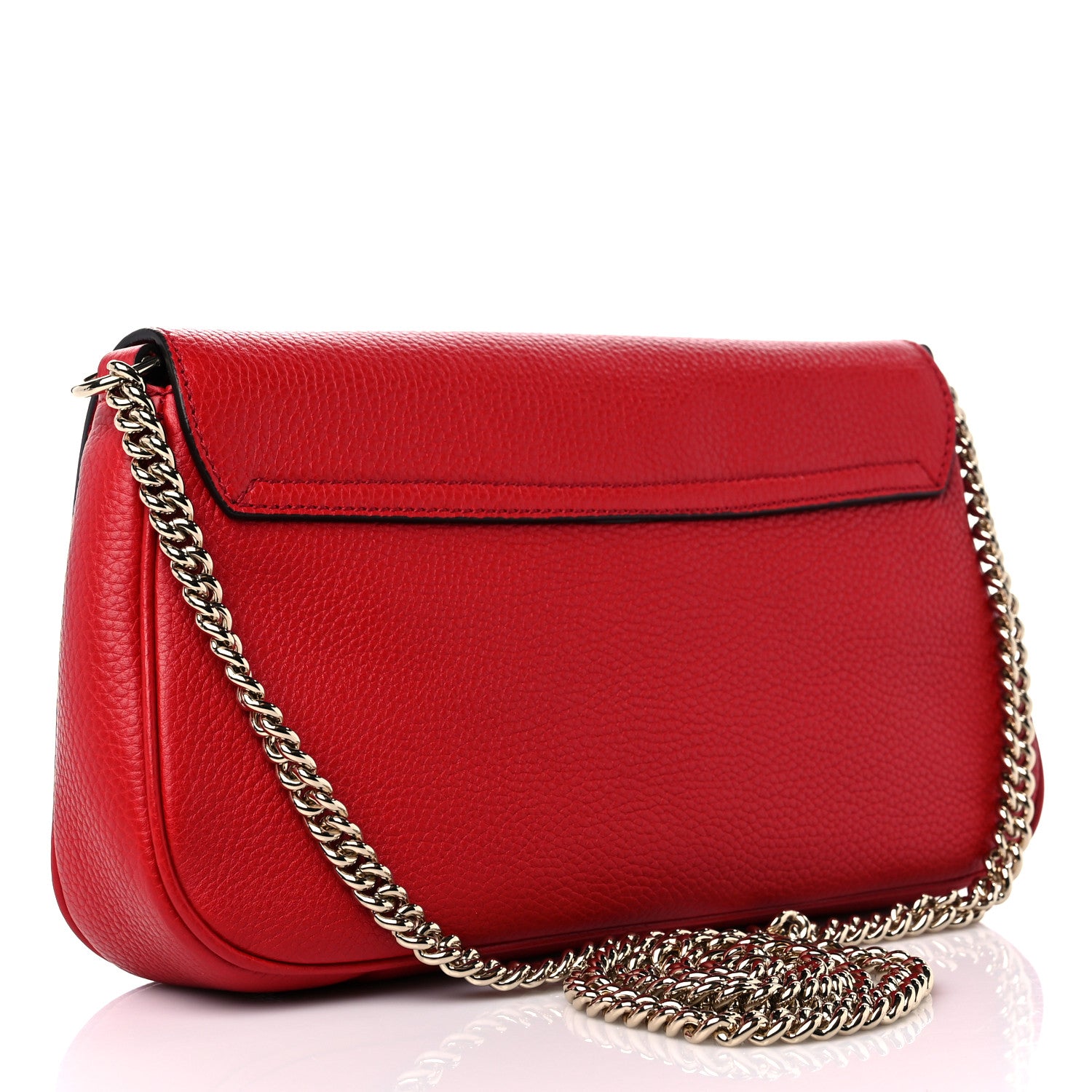 Gucci Pebbled Calfskin Medium Soho Flap Crossbody Vibrant Red 2 of 8