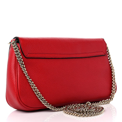 Gucci Pebbled Calfskin Medium Soho Flap Crossbody Vibrant Red 2 of 8