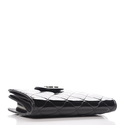Chanel Patent Quilted Brilliant Zipped Pocket Wallet Black 4 of 11