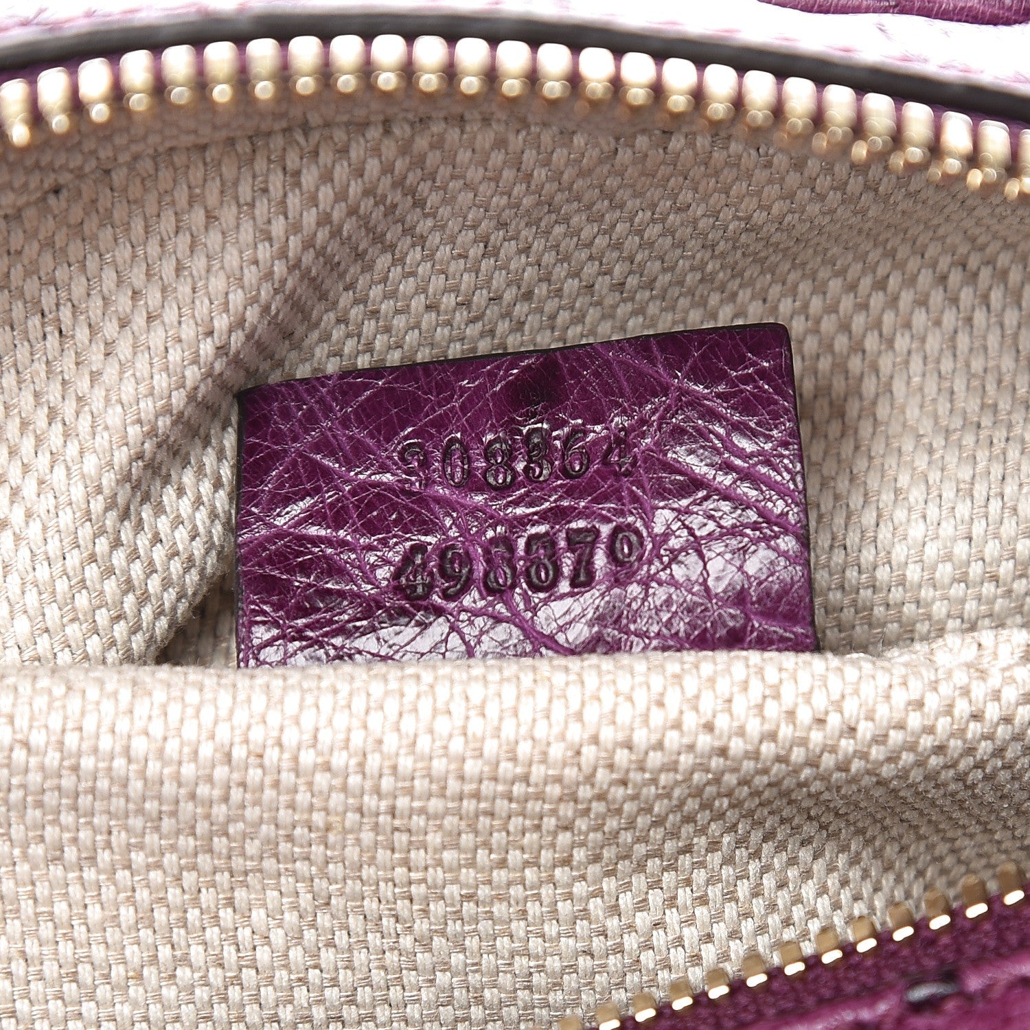 Gucci Ostrich Small Soho Disco Bag Grape Royal 7 of 9
