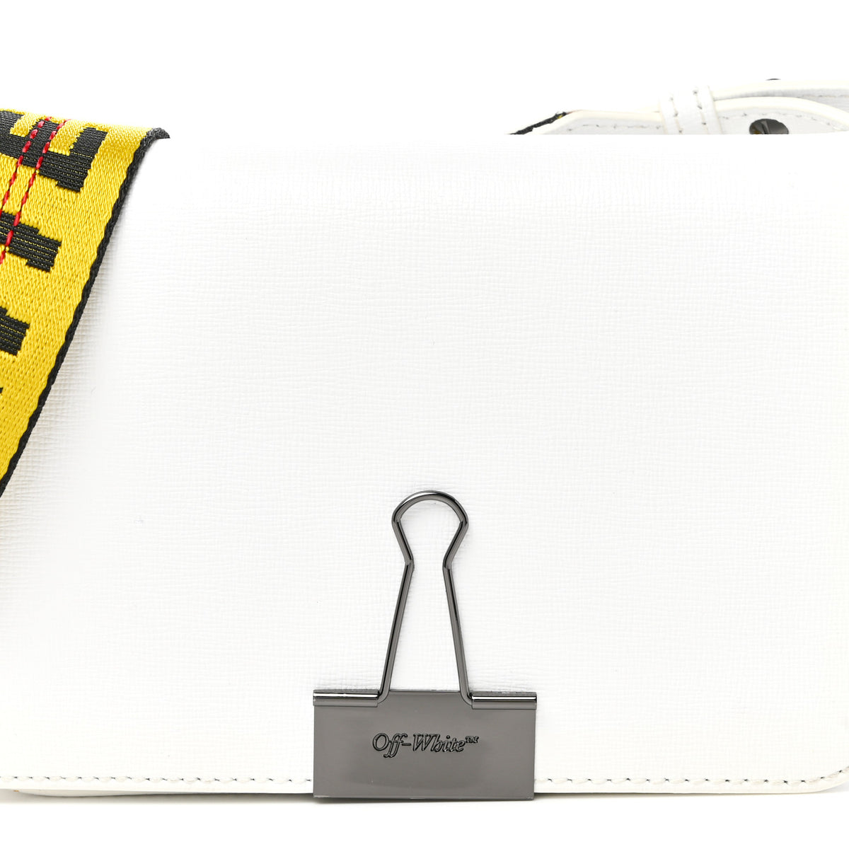 Off-White Calfskin Mini Binder Clip Bag White 8 of 15