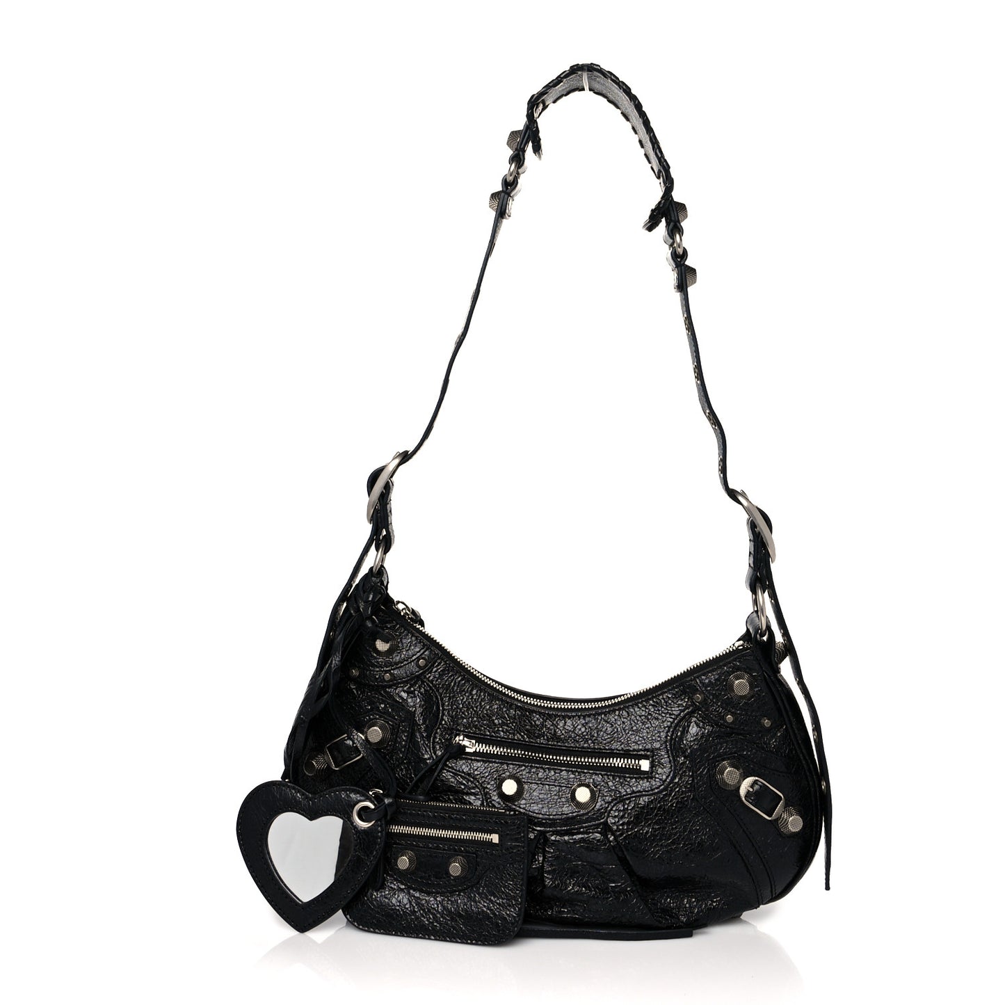 Agneau Arena Small Le Cagole Shoulder Bag Black
