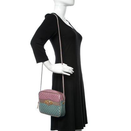 Gucci Laminated Nappa Trapuntata Small Zumi Shoulder Bag Rosa Lago Rame 2 of 9
