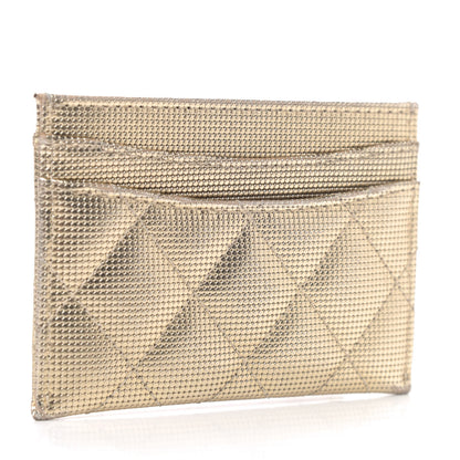 Chanel Metallic Calfskin Pixel Effect Card Holder Gold 2 of 4