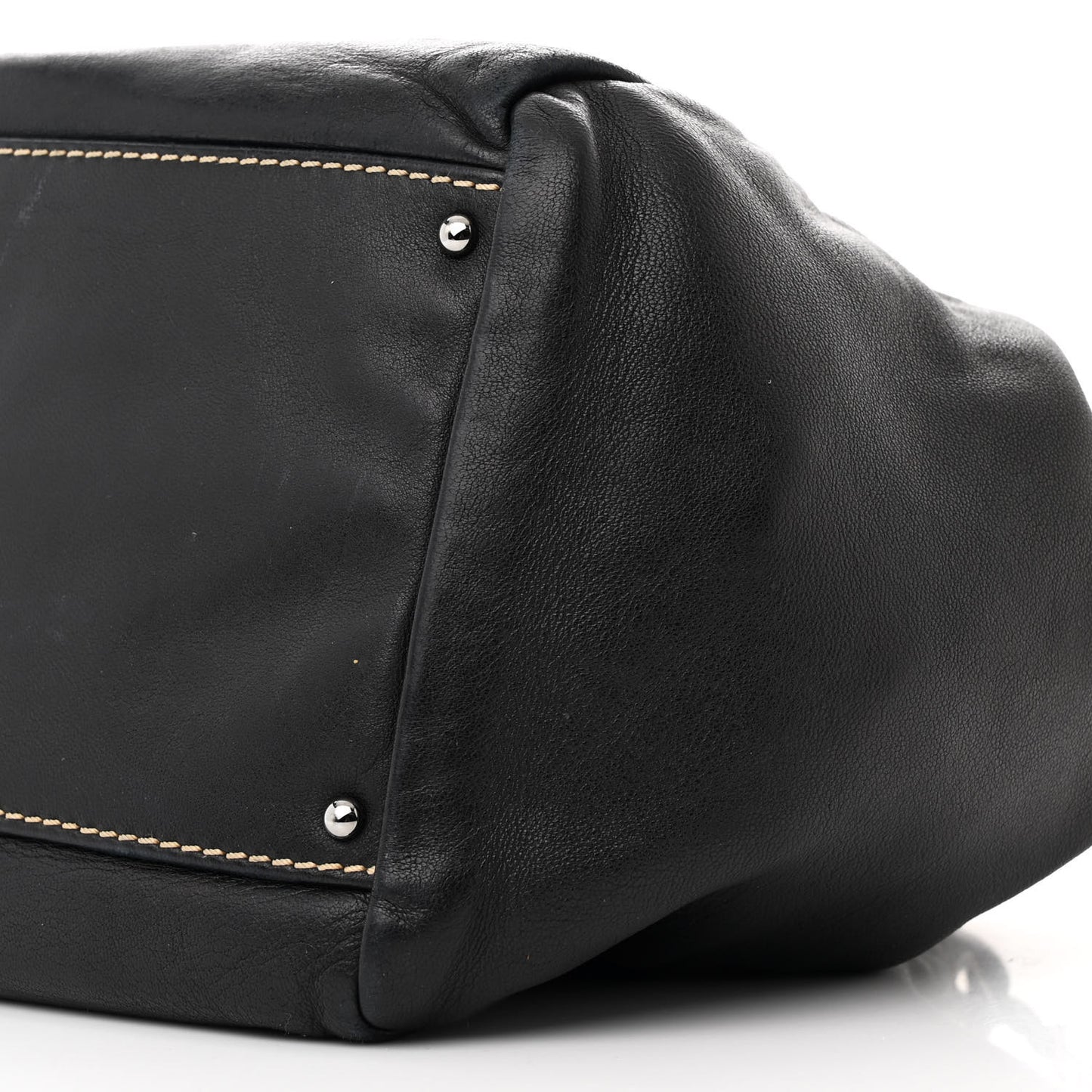 Lambskin Lax Accordion Shoulder Bag Black