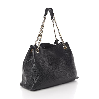 Gucci Pebbled Calfskin Medium Soho Chain Shoulder Bag Black 3 of 10