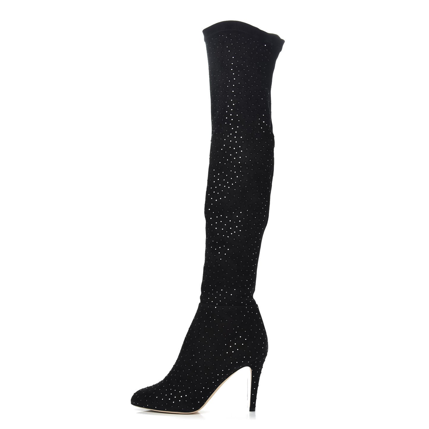 Suede Crystal Toni Over The Knee Boots 39.5 Black