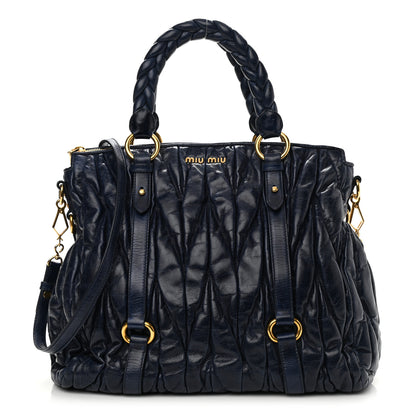 Miu Miu Nappa Matelasse Shopping Tote Inchiostro 1 of 11