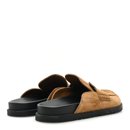 Hermes Suede Calfskin Mens Go Mules 43 Brun Fume 4 of 8