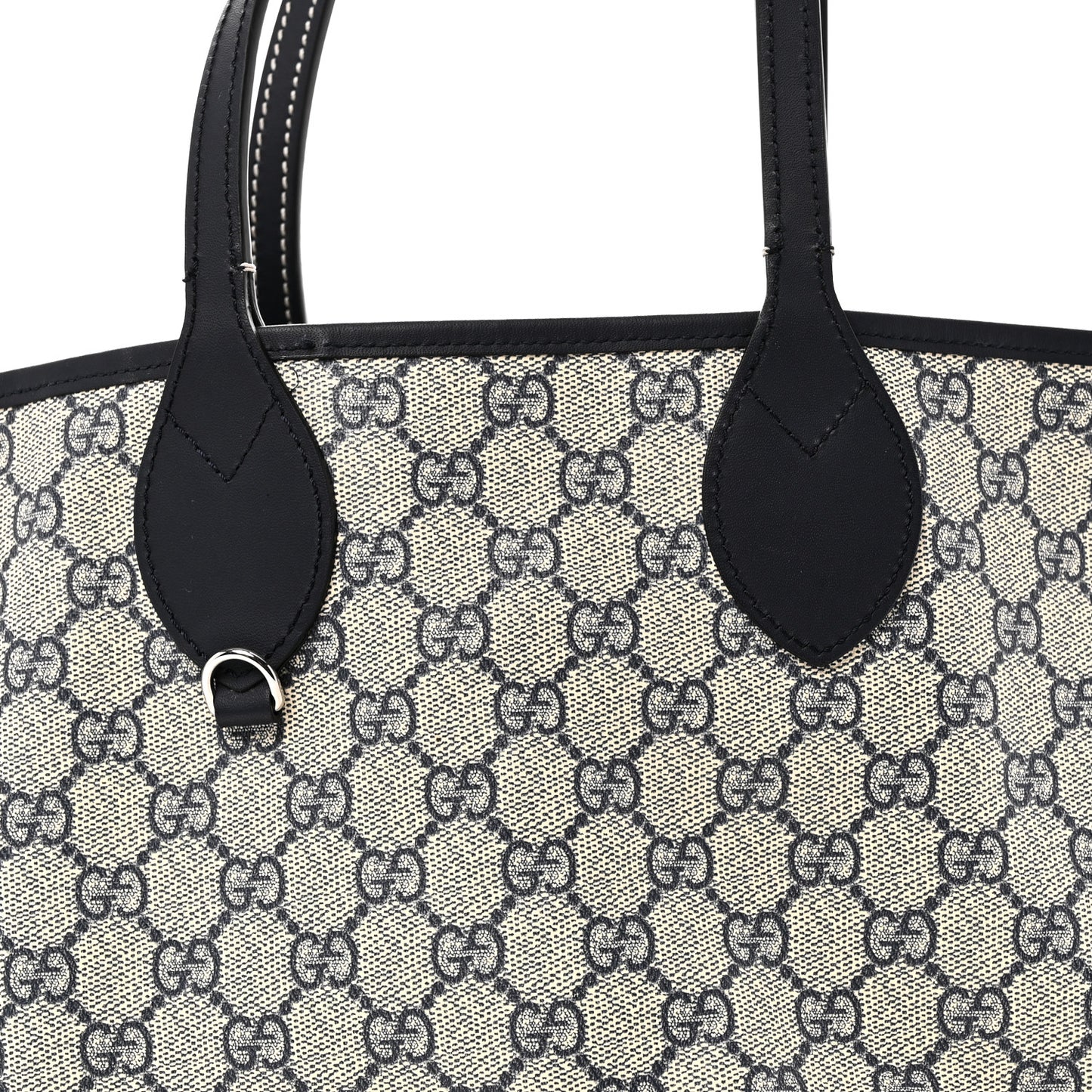 GG Supreme Monogram Denim Small Totissima Reversible Tote Beige Blue